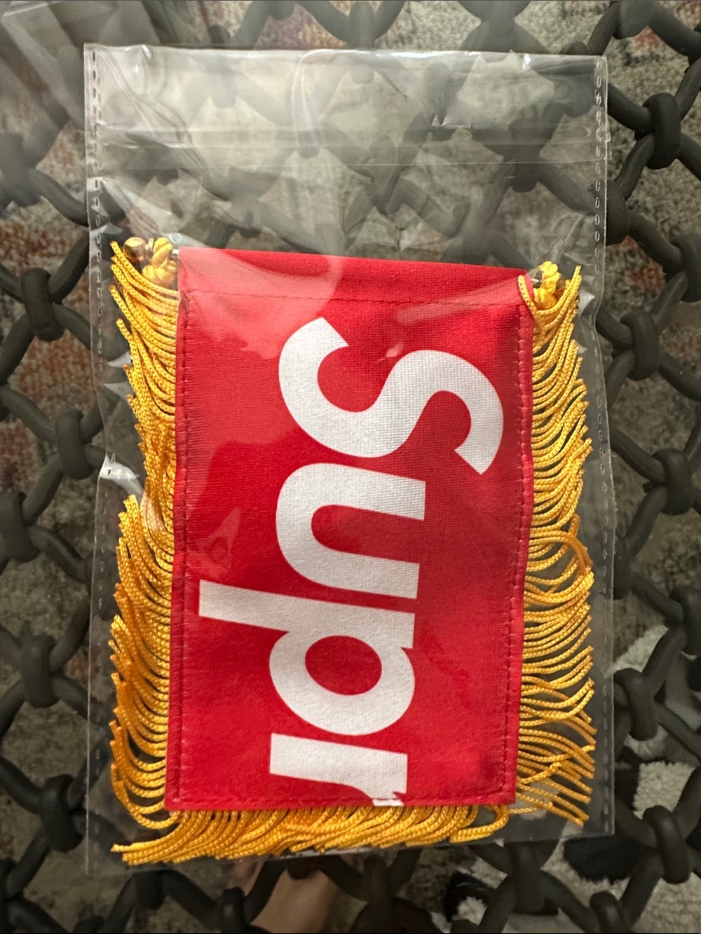 Supreme Red Banner with Gold Fringe